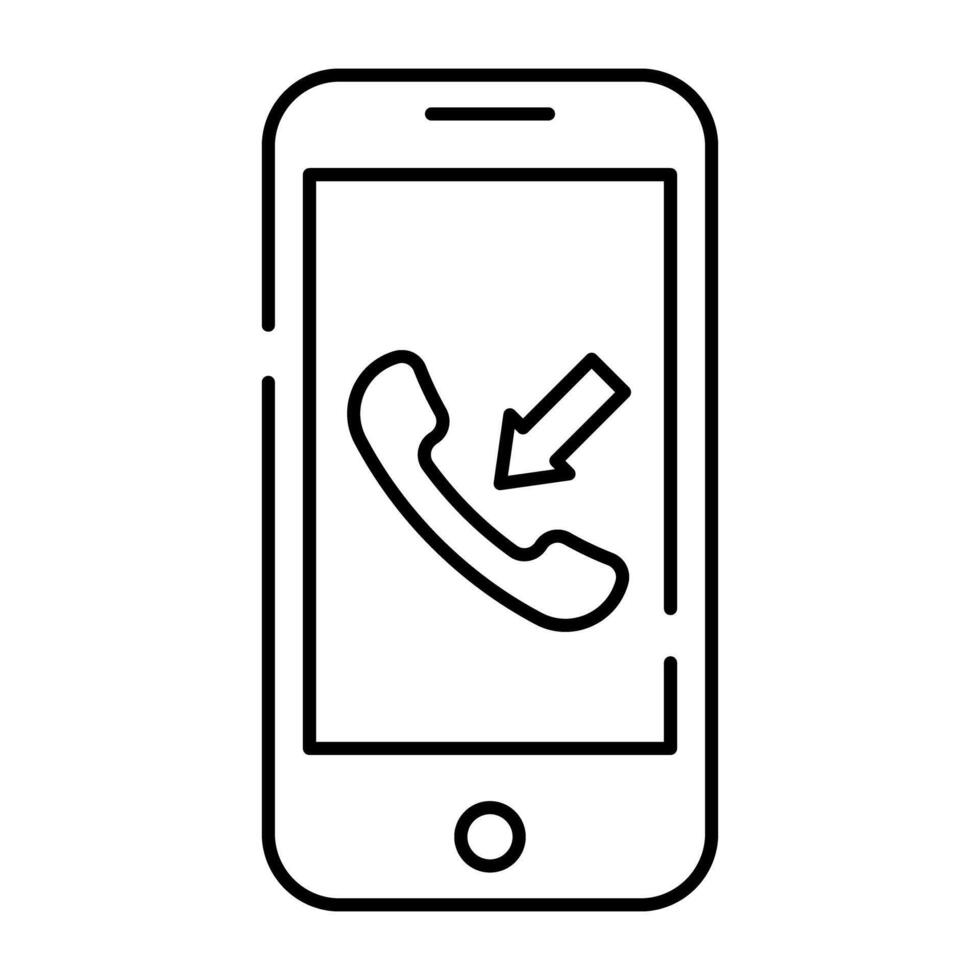 Mobile incoming call icon, editable vector