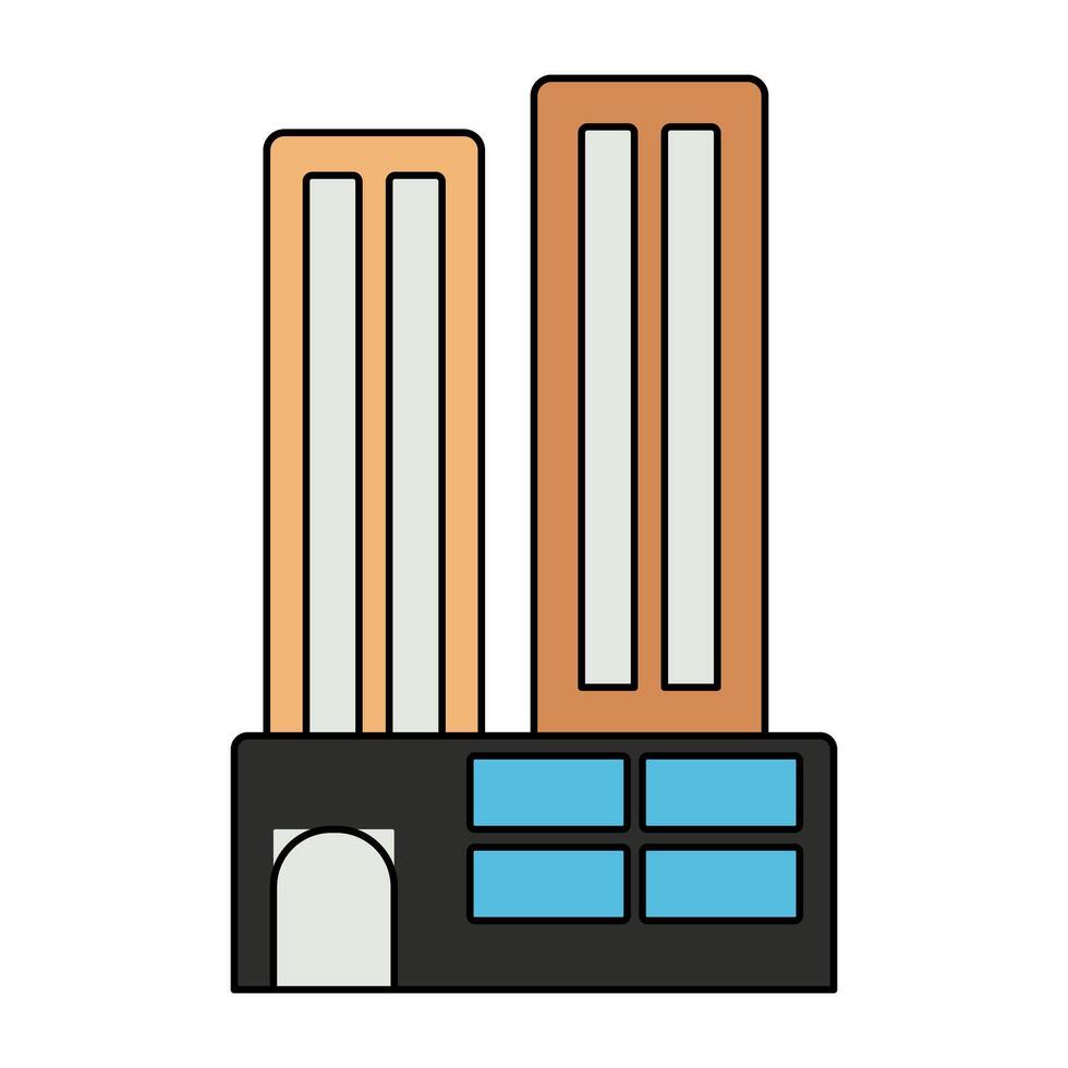 A unique design icon of city building vector