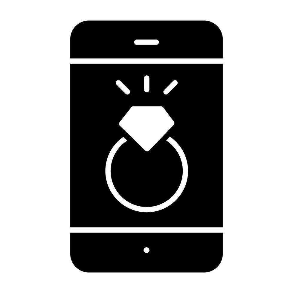 Buy online product, icon of mobile ring vector