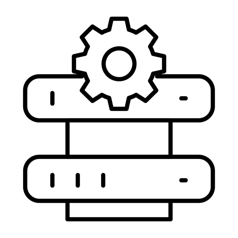 Conceptual linear design icon of server setting vector