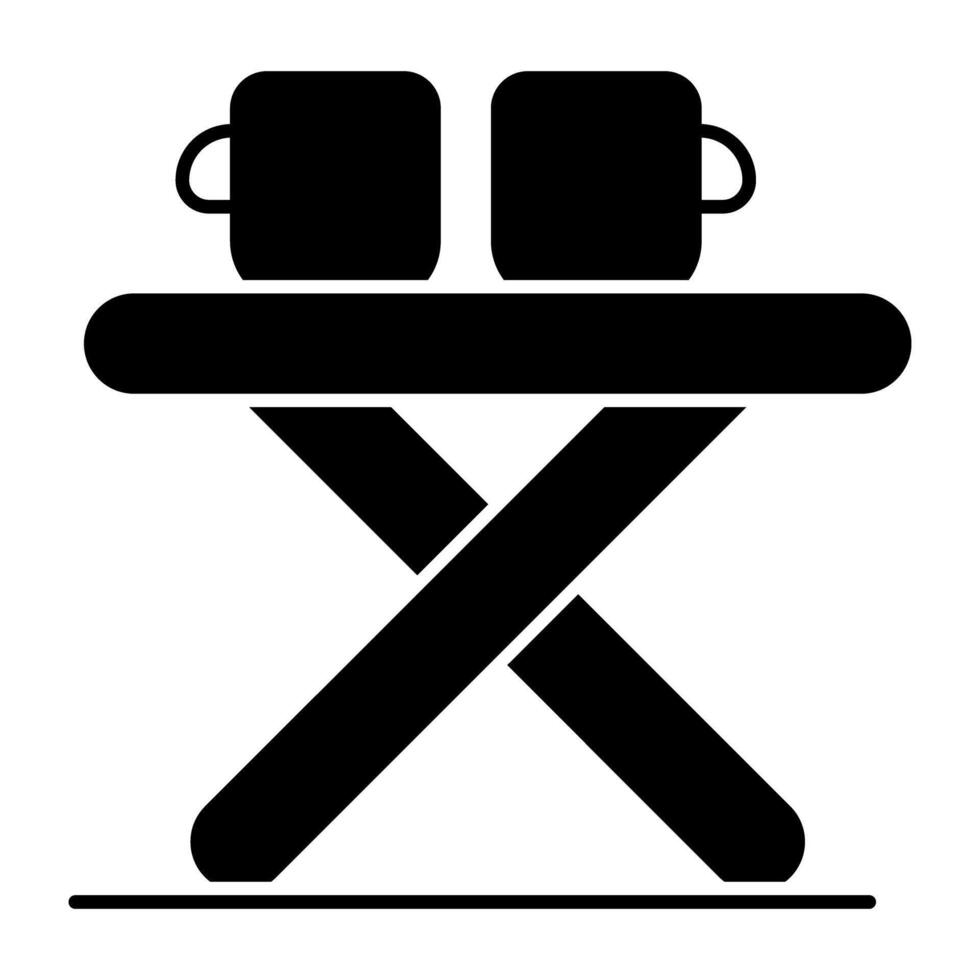 An editable design icon of coffee table vector