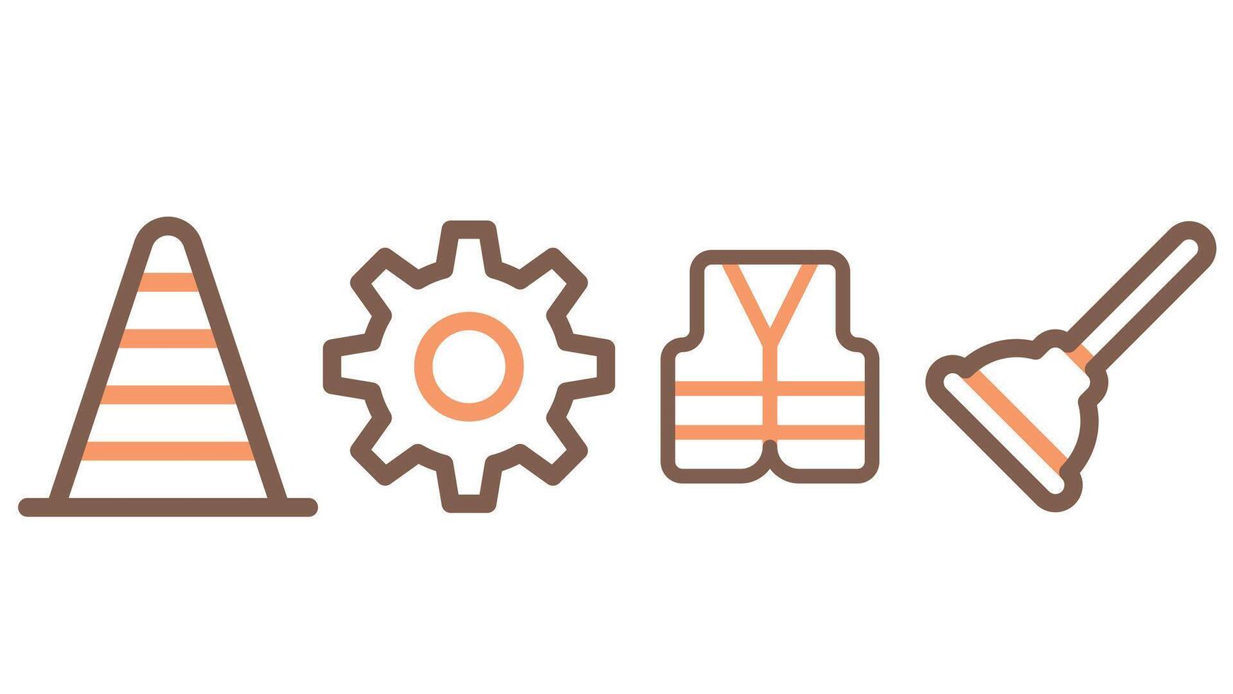 Construction and industrial tools icon set vector for UI and animation