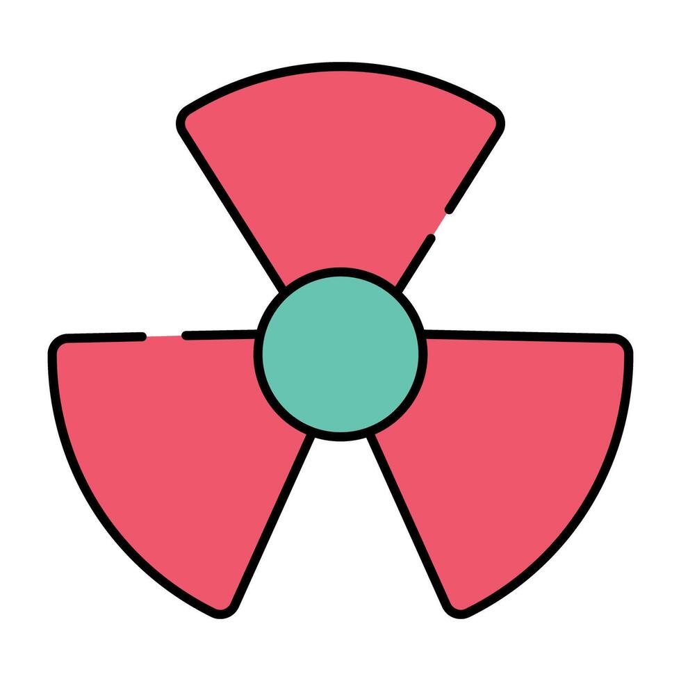 An editable design icon of radioactive sign vector