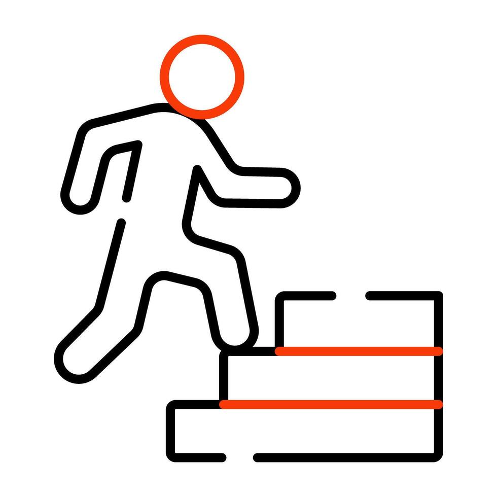 Man climbing stairs icon in unique design vector