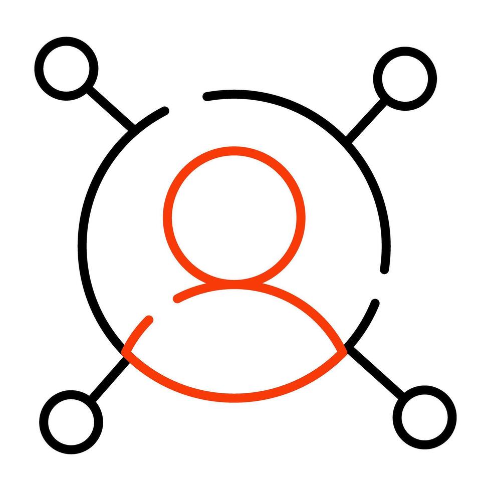 A modern design icon of user connection vector