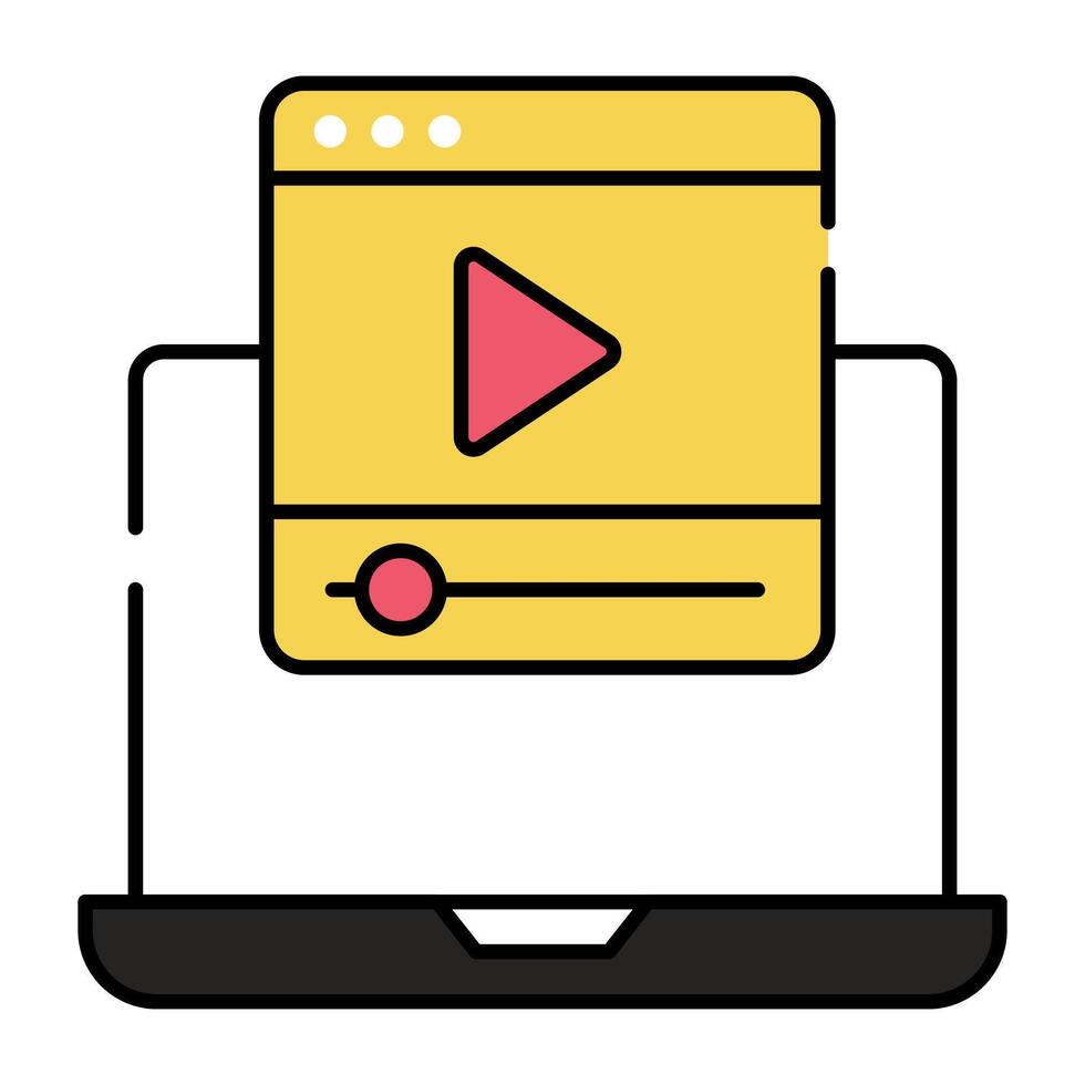 A colourful design icon of video streaming vector