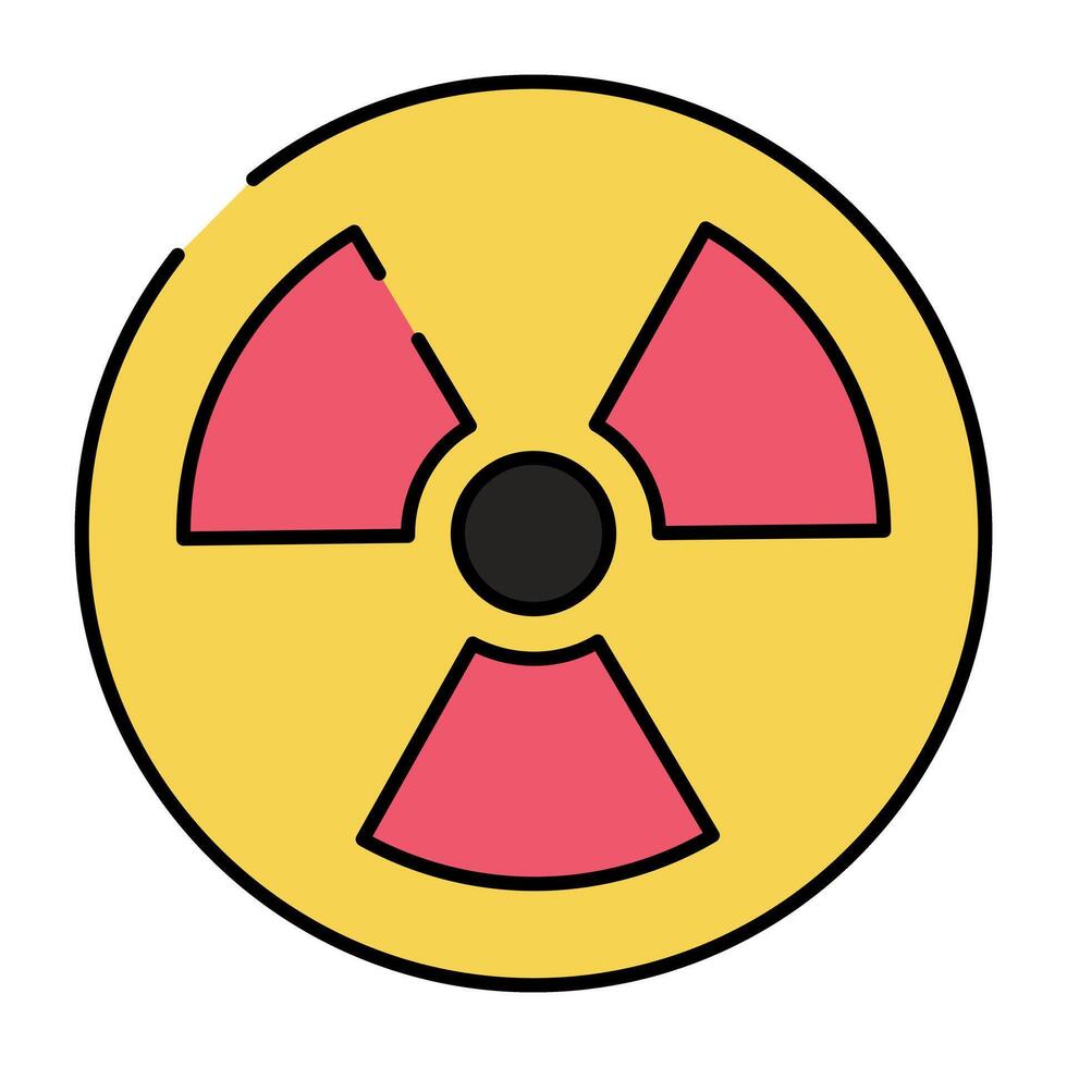 An editable design icon of radioactive sign vector