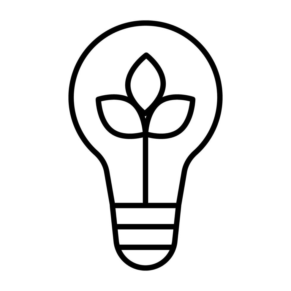 ligero bulbo con hojas demostración concepto de eco idea vector