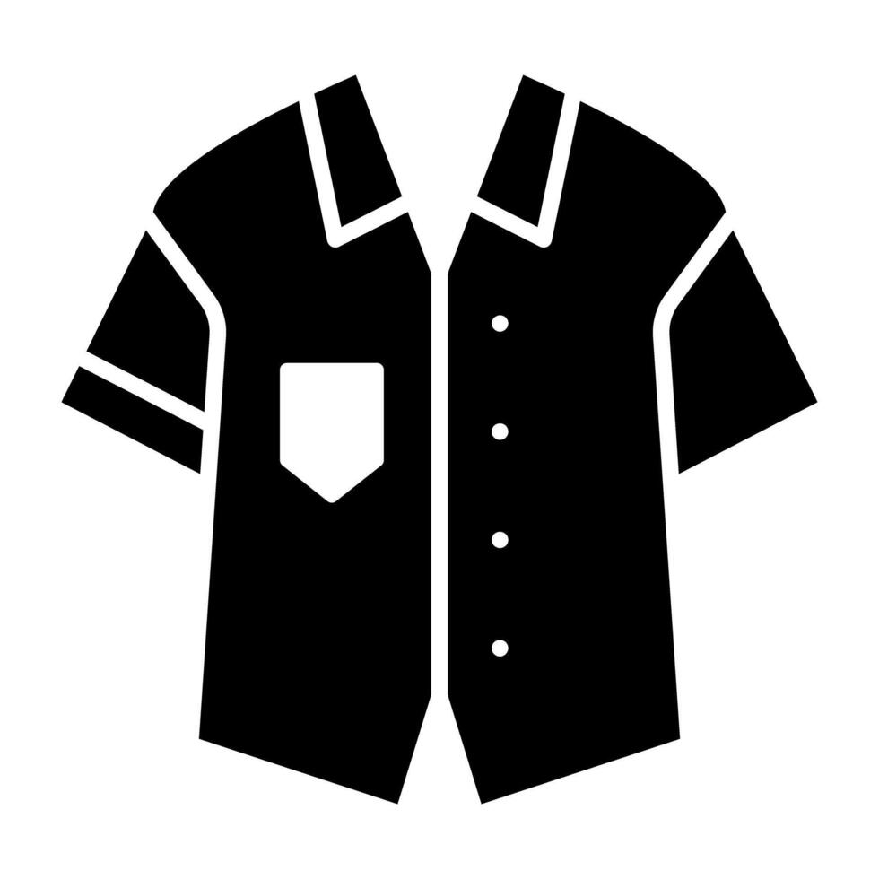 A solid design icon of shirt, menswear vector