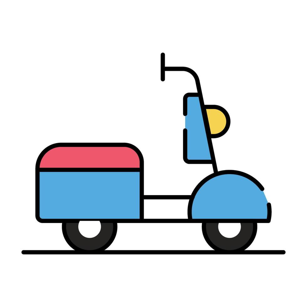 Clásico dos rodador transporte, sólido diseño de scooter vector