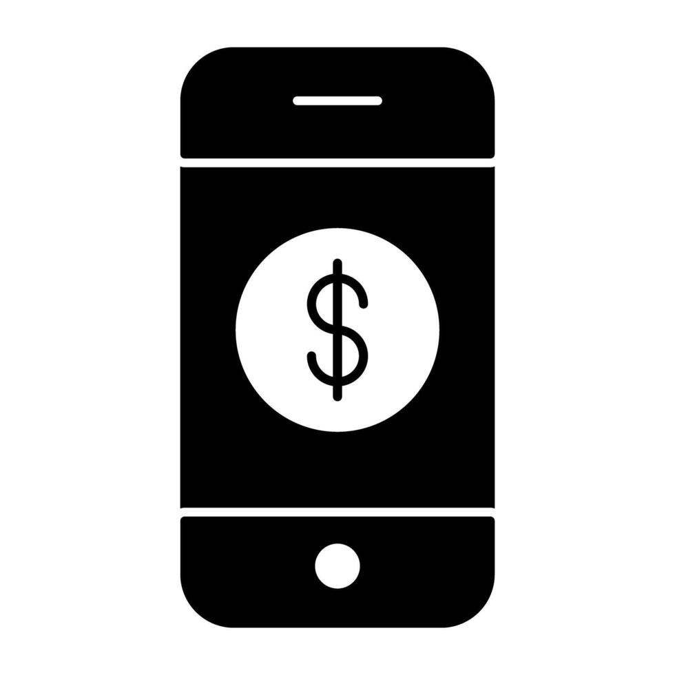 Dollar inside smartphone denoting concept of mobile banking vector