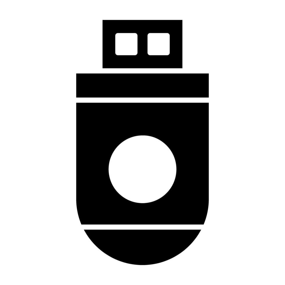 solid design icon of universal serial bus vector