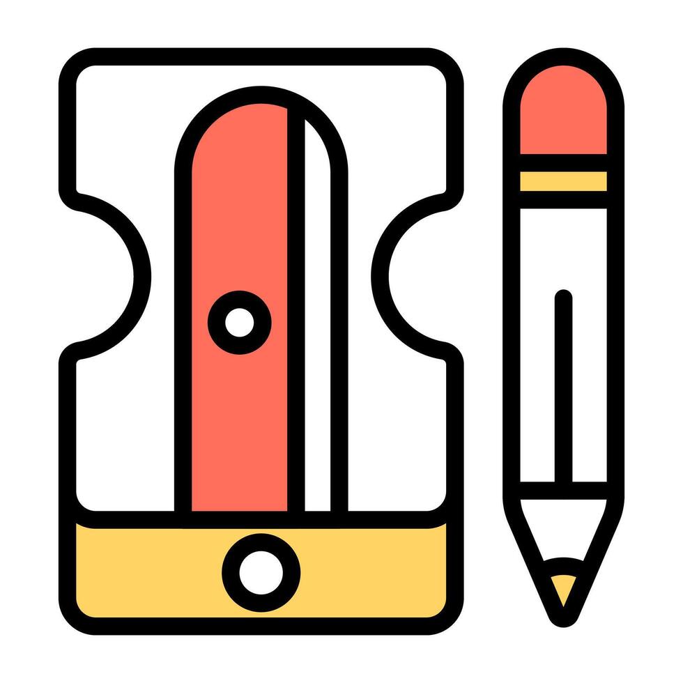 creativo diseño icono de lápiz sacapuntas vector