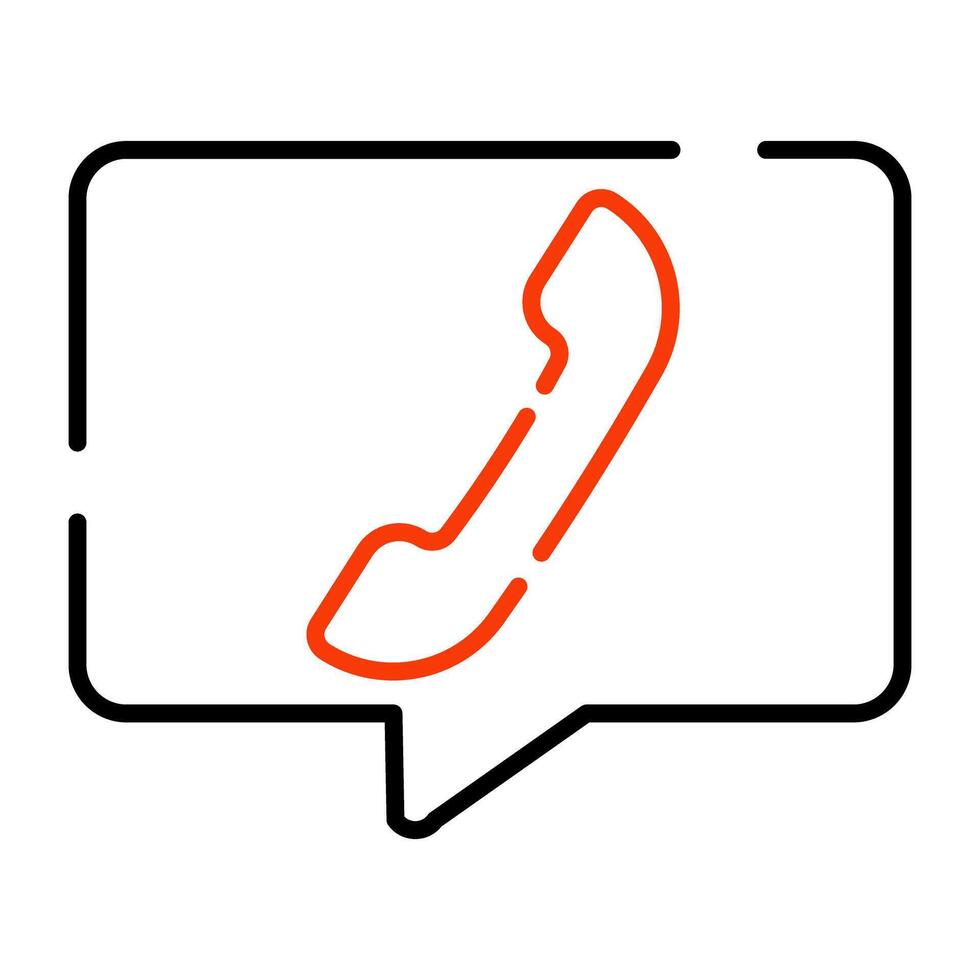 Receiver inside chat bubble, icon of phone chat vector