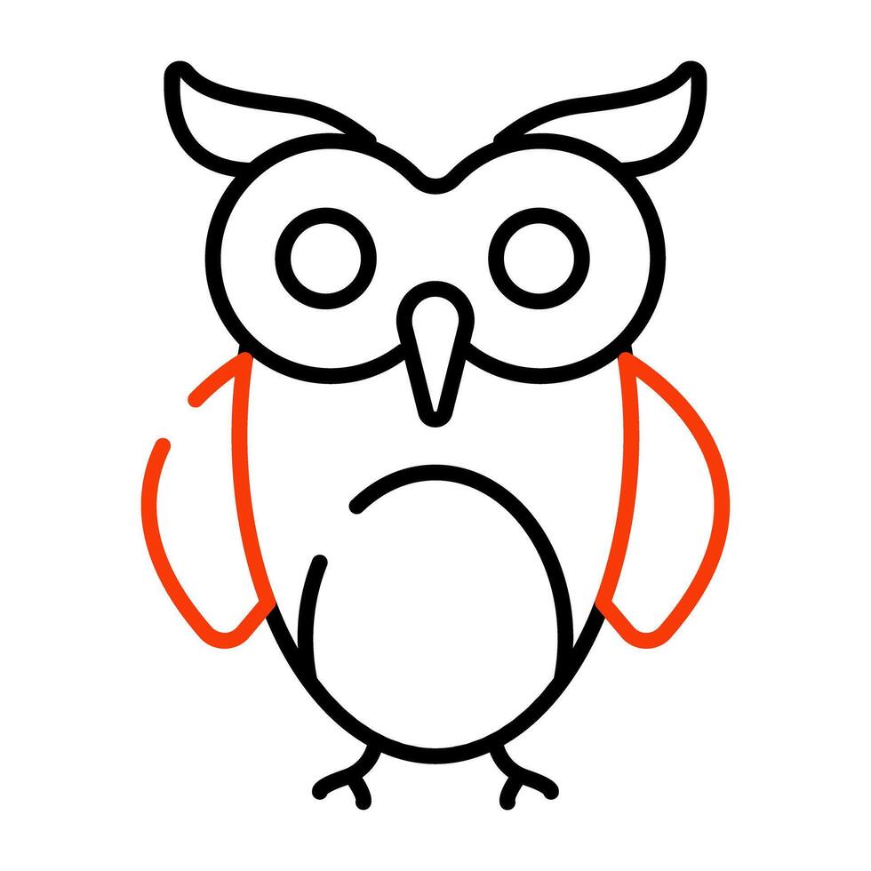 A wisdom animal icon, trendy vector design of owl