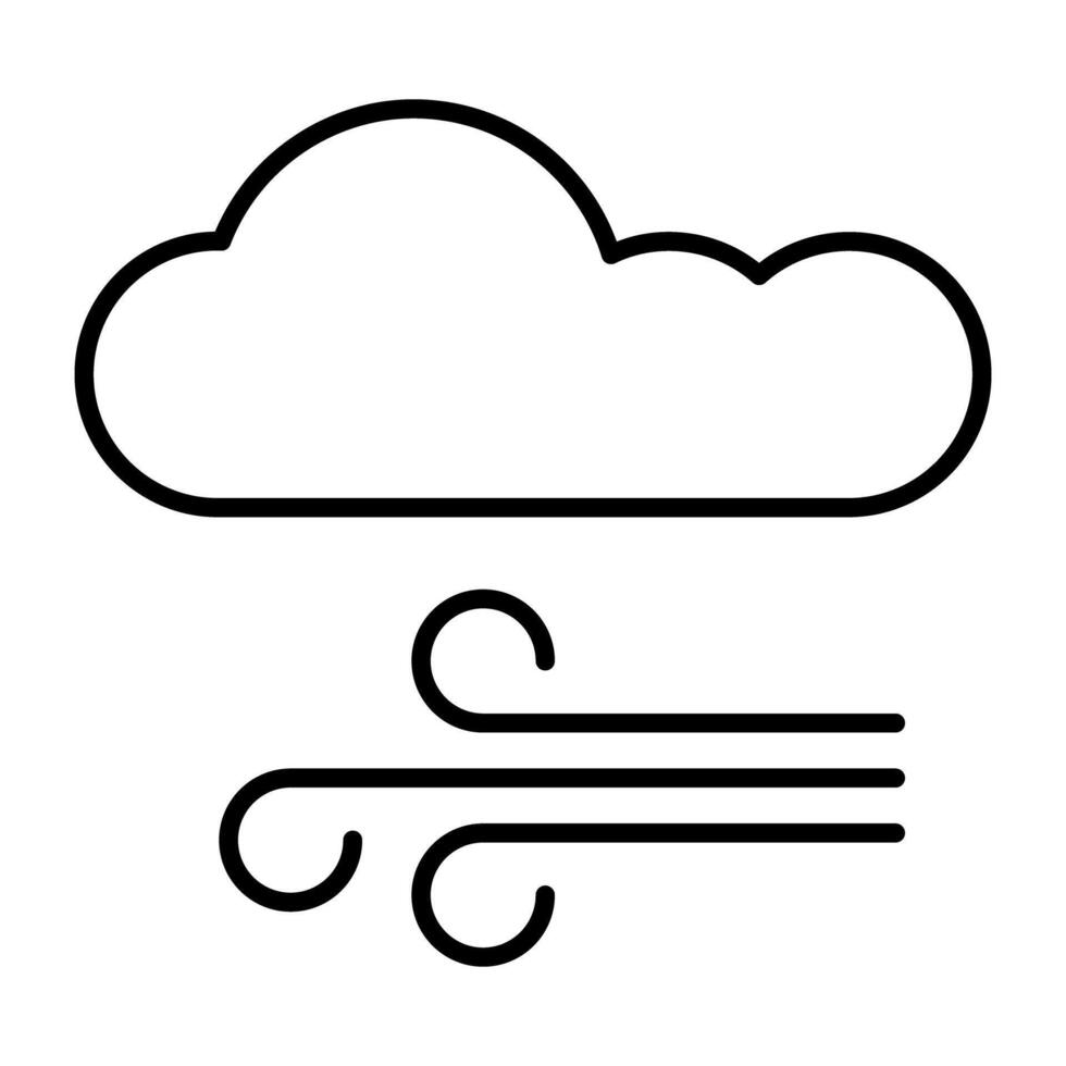 An icon design of windy cloud vector