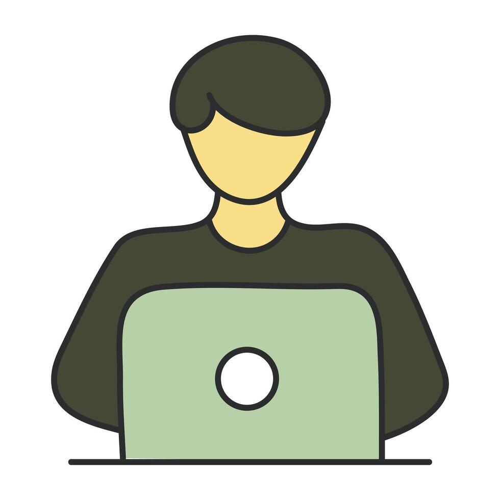 An icon design of laptop user vector