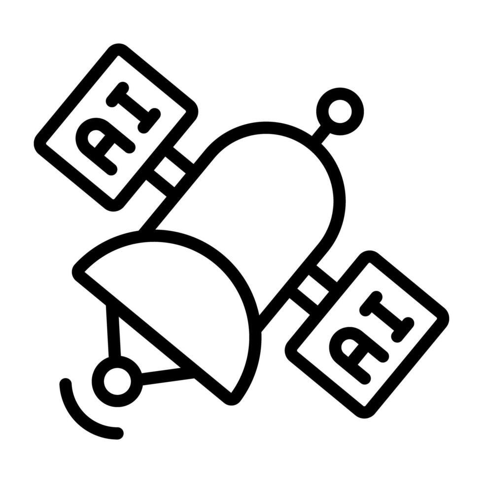 A linear design icon of satellite dish vector