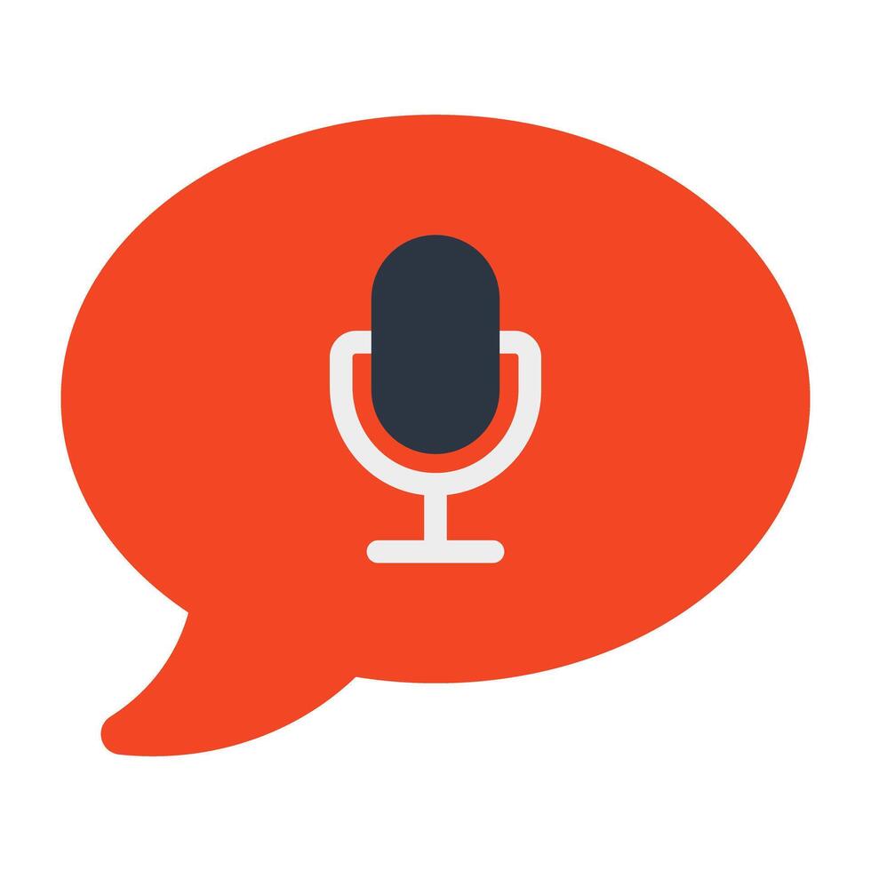 A premium download icon of audio chat vector