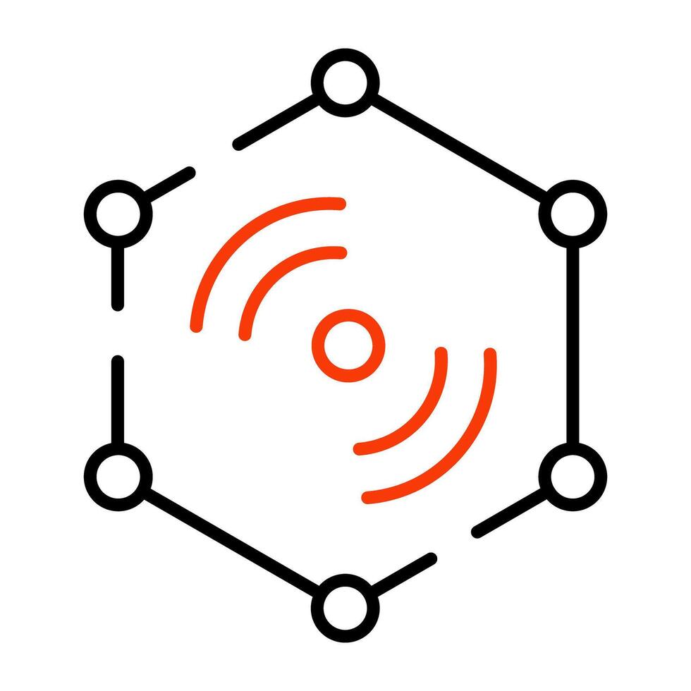 An editable design icon of WiFi network vector