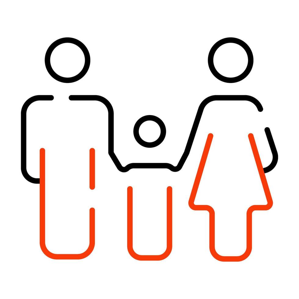 Mother and father with child, icon of family vector