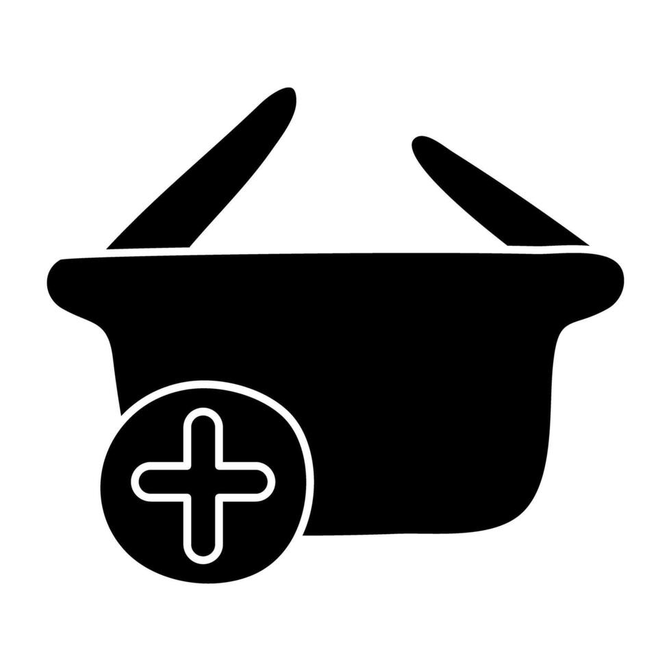 un sólido diseño icono de añadir a cesta vector