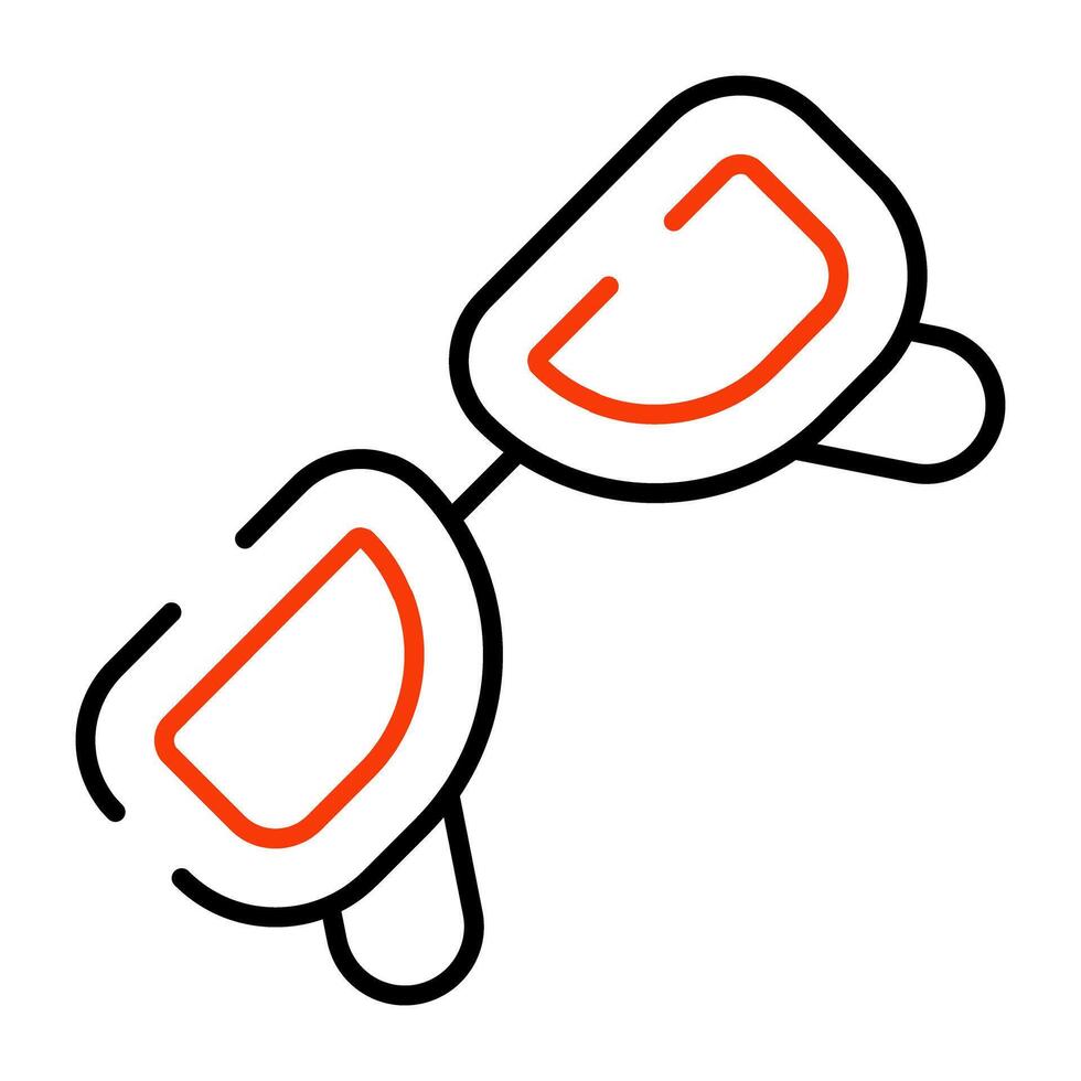 Eye protection accessory icon, linear design vector
