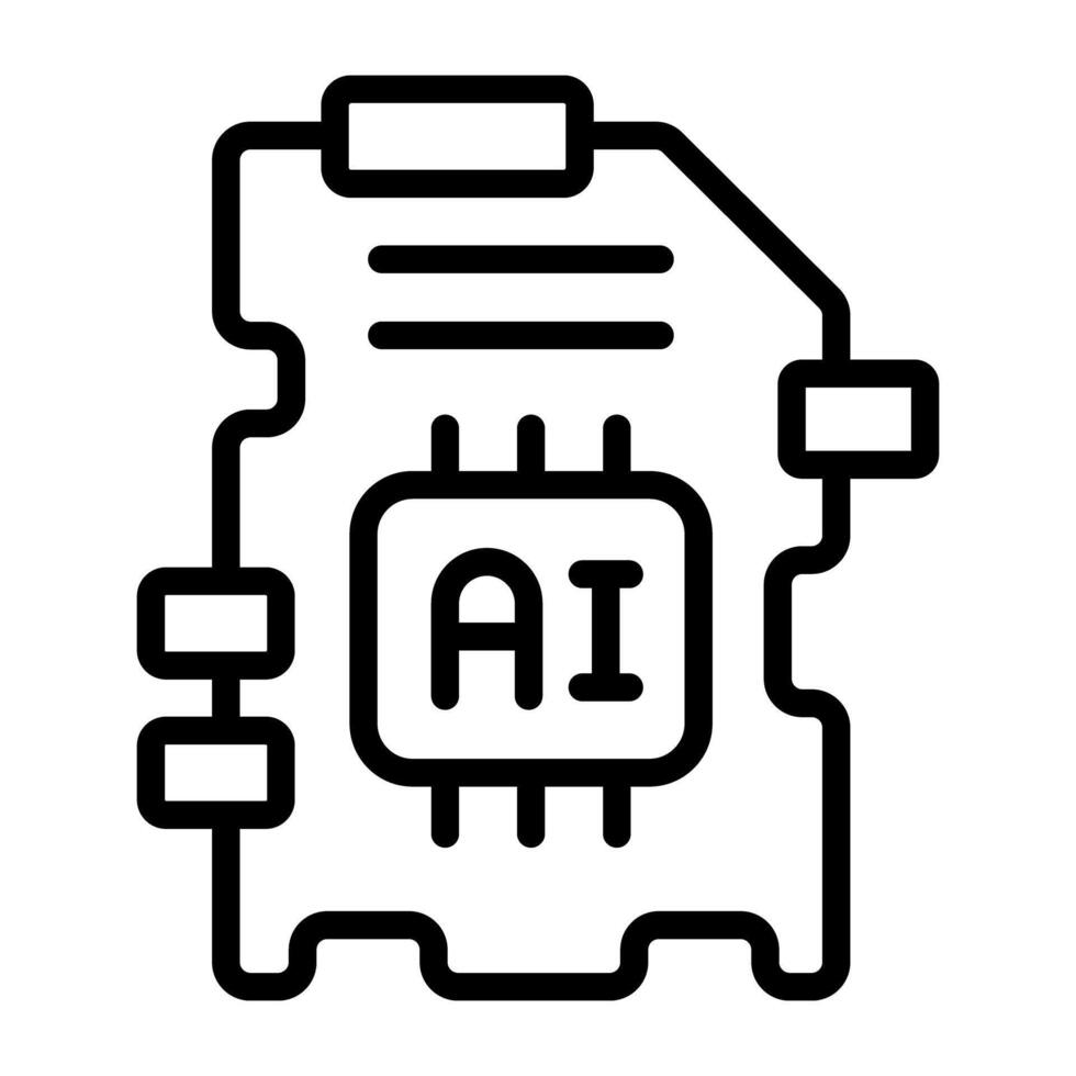 A linear design icon of memory card vector