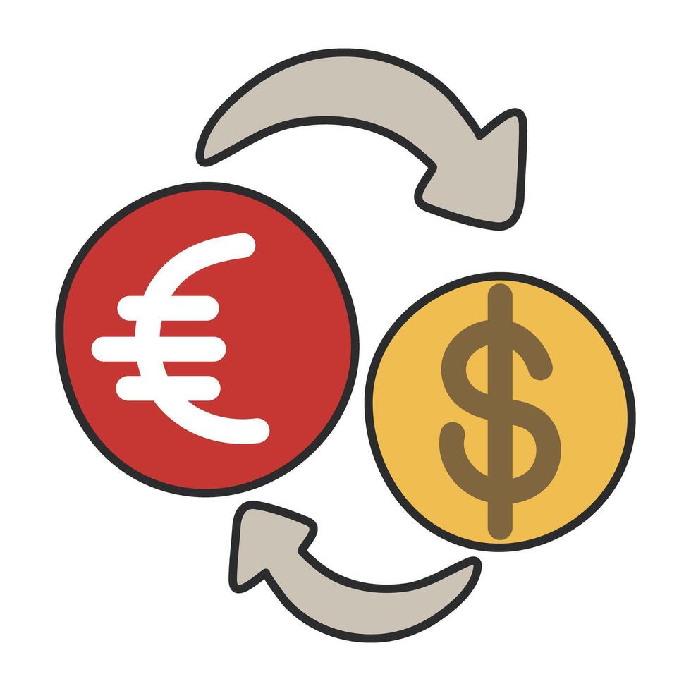 An editable design icon of currency exchange vector