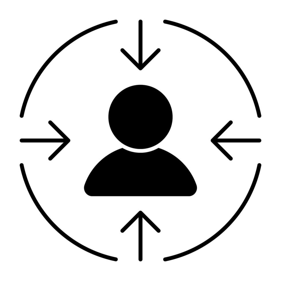 A creative design icon of user target vector