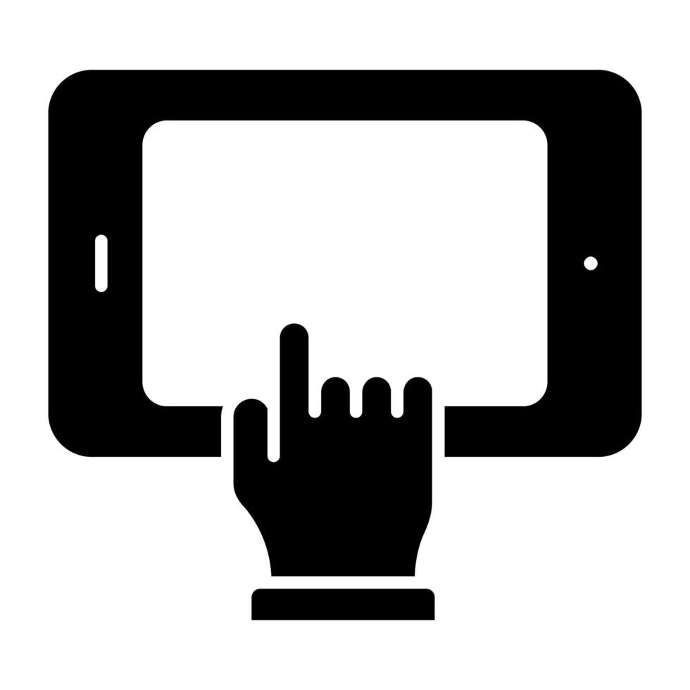 Mobile finger touch icon in unique design vector