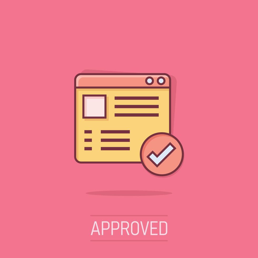 To do list icon in comic style. Document checklist cartoon vector illustration on isolated background. Notepad check mark splash effect business concept.