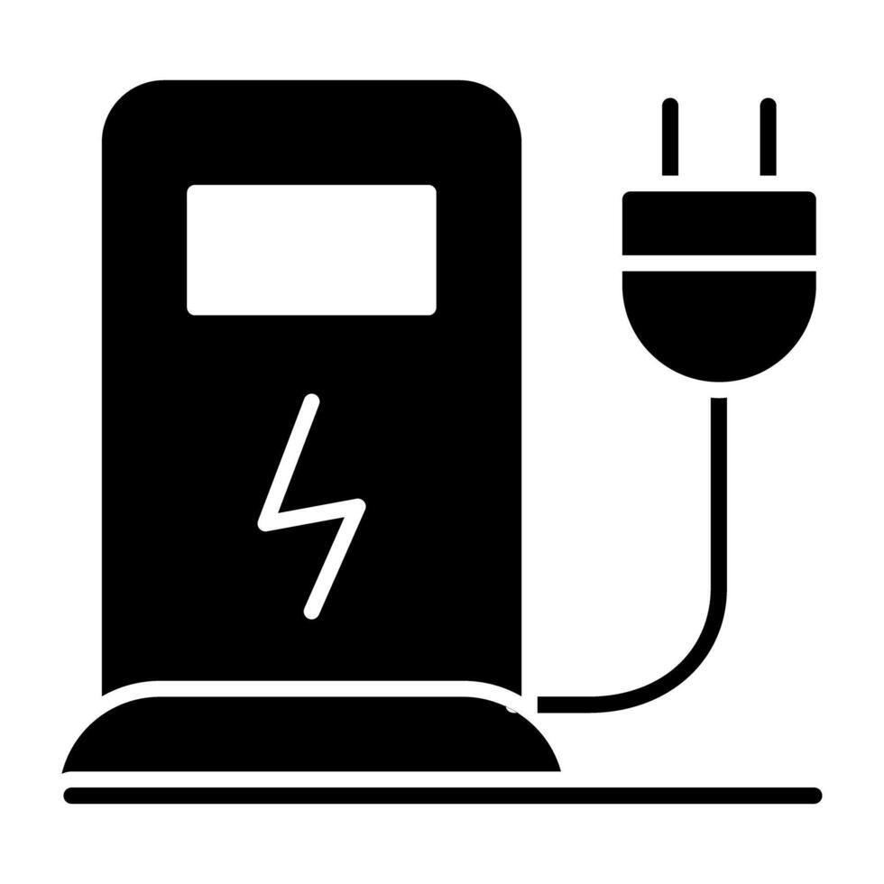 A premium download icon of electric charging station vector