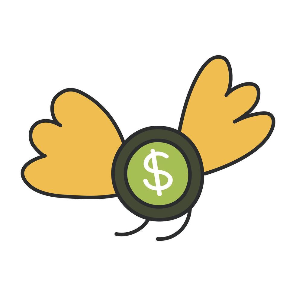 A premium download icon of flying money vector
