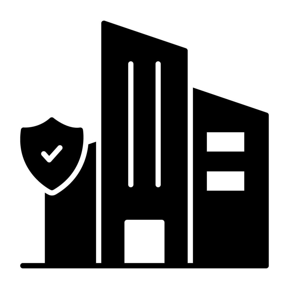 Trendy design icon of secure building vector