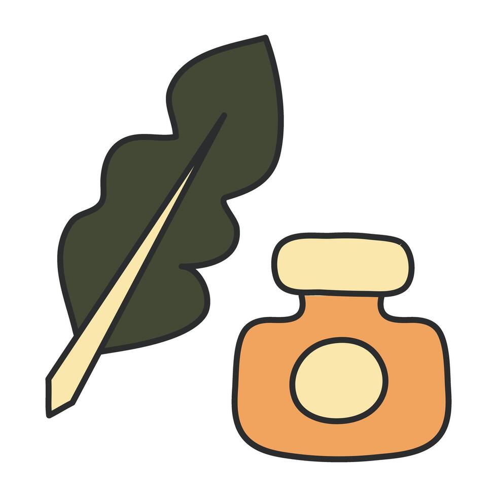 A trendy design icon of quill pen vector