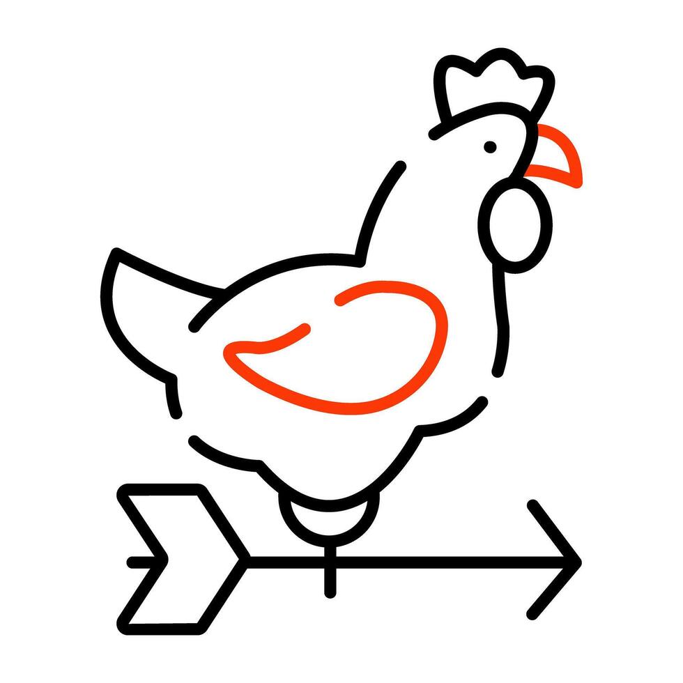 moderno diseño icono de gallo viento veleta vector