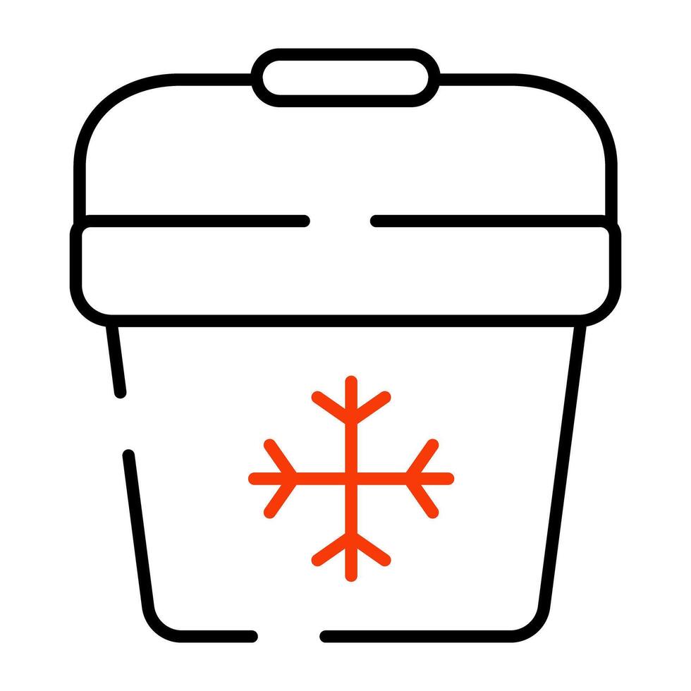 Editable design icon of snow basket vector