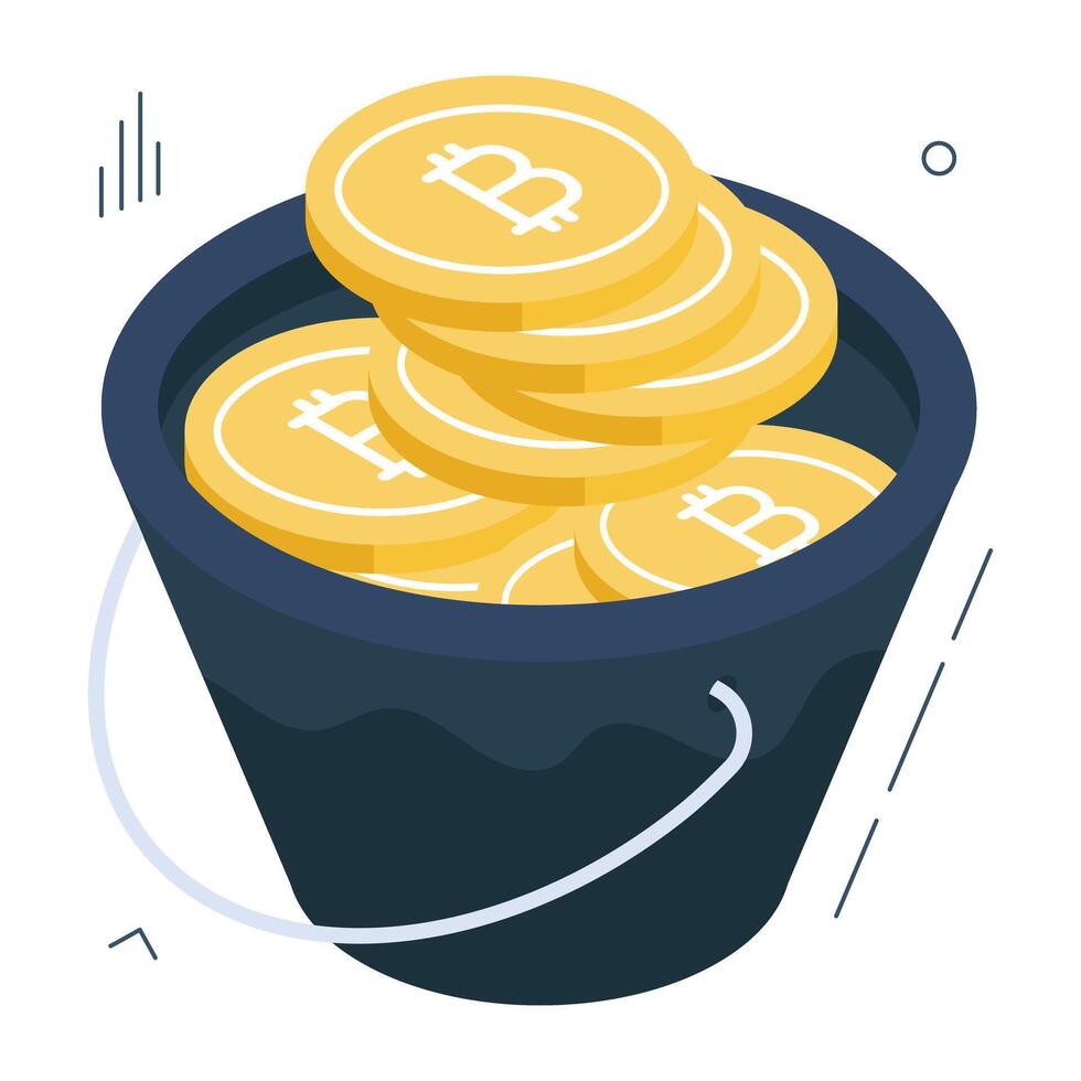 An icon design of bitcoin basket isolated on white background vector