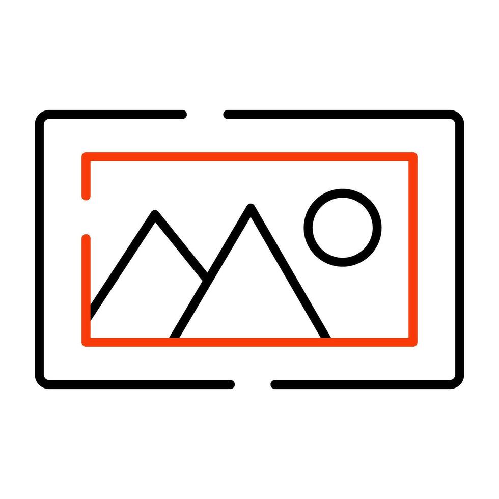 Landscape icon in linear design vector