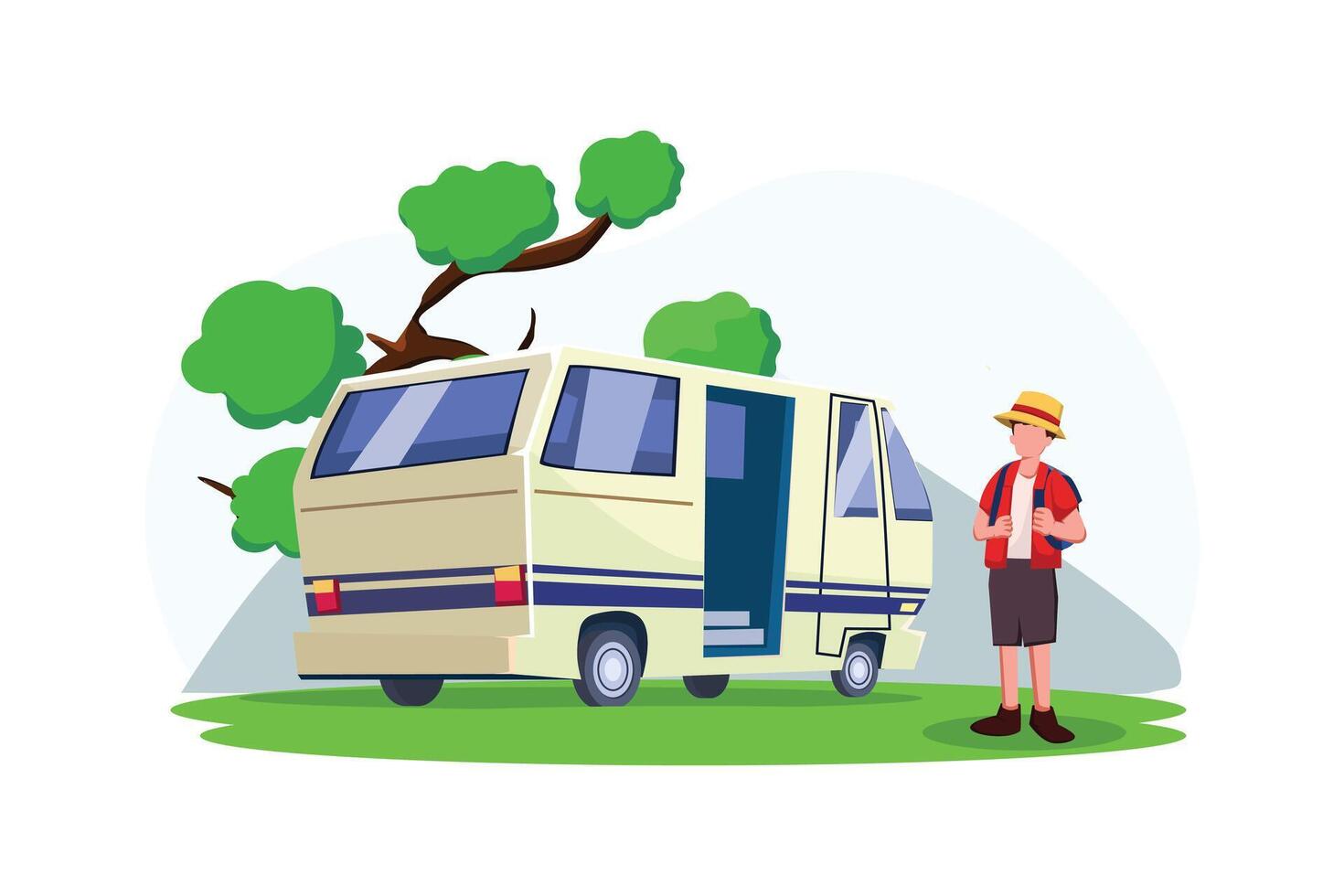 Vacation Traveler Flat Design Illustration vector