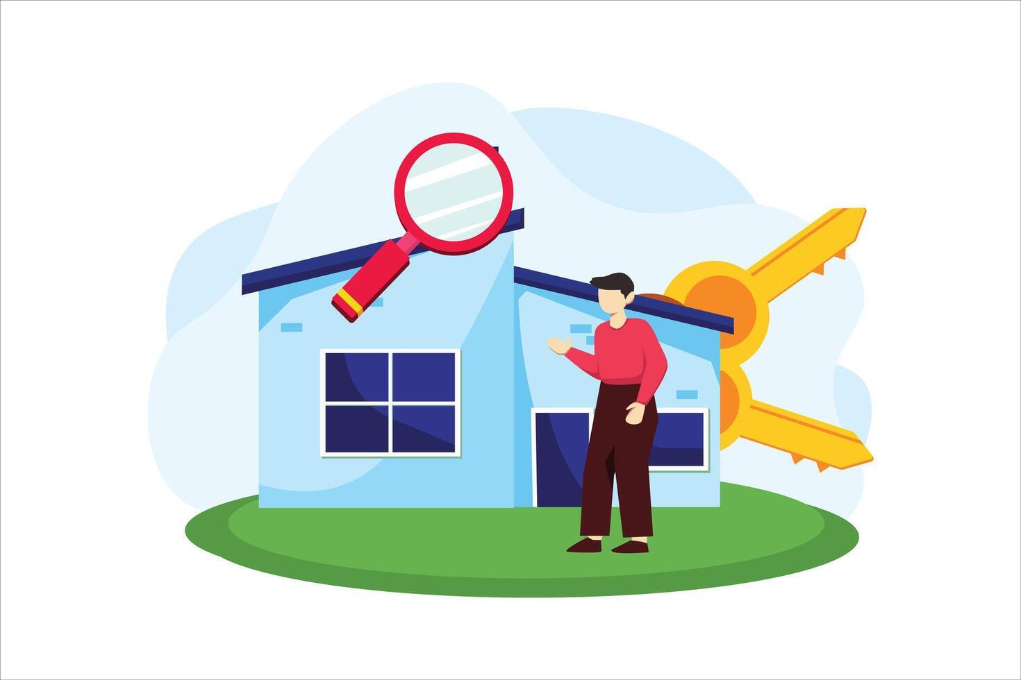 Real Estate Flat Illustration Design vector
