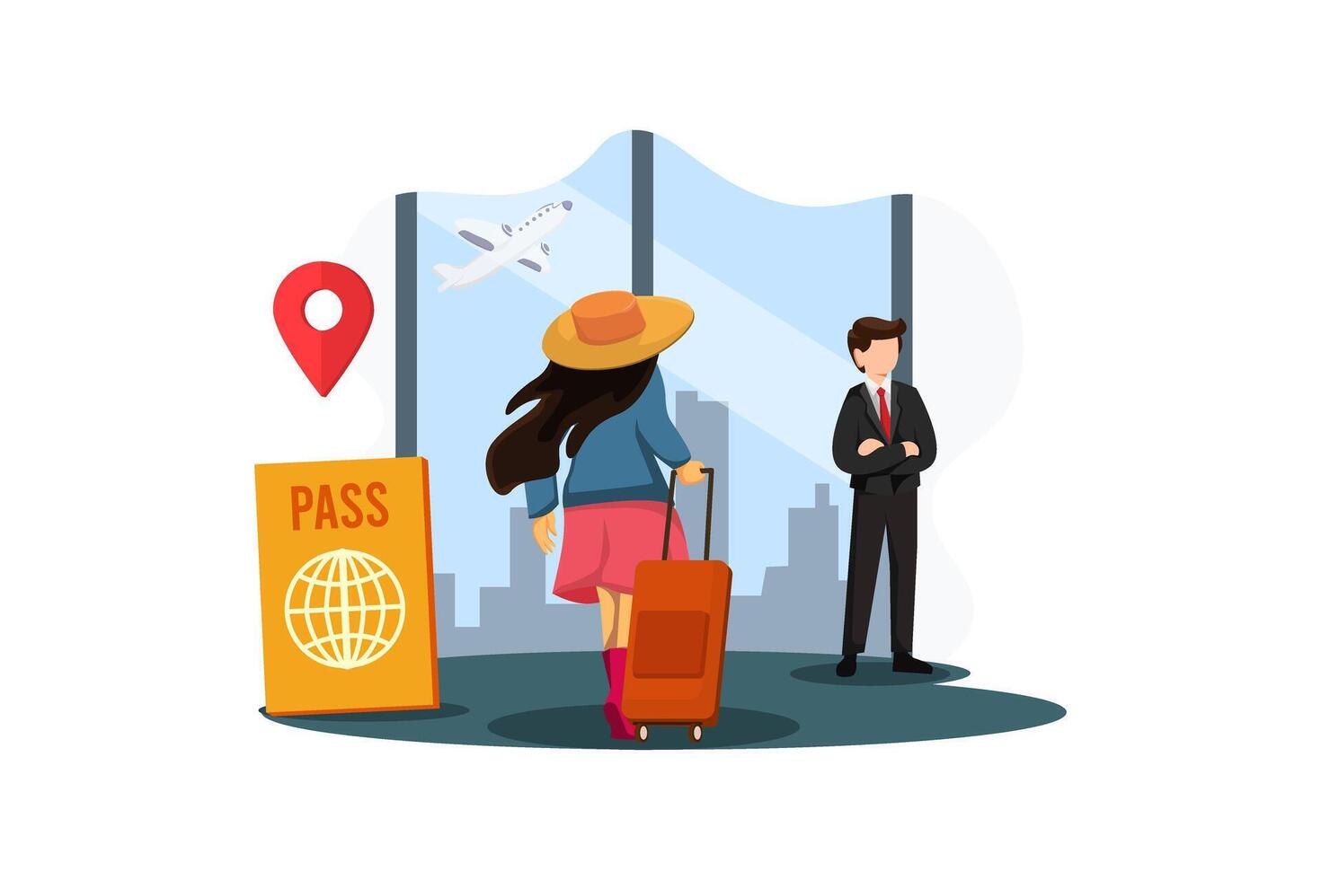 Vacation Traveler Flat Design Illustration vector