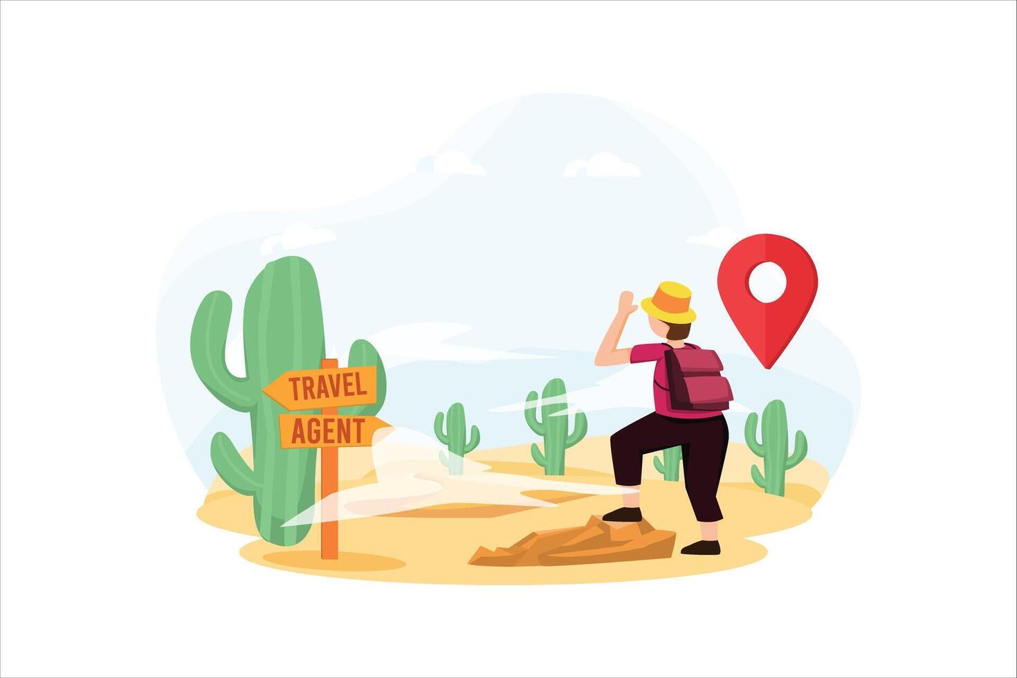 Vacation Traveler Flat Design Illustration vector