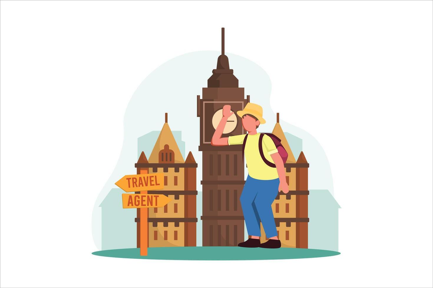 Vacation Traveler Flat Design Illustration vector