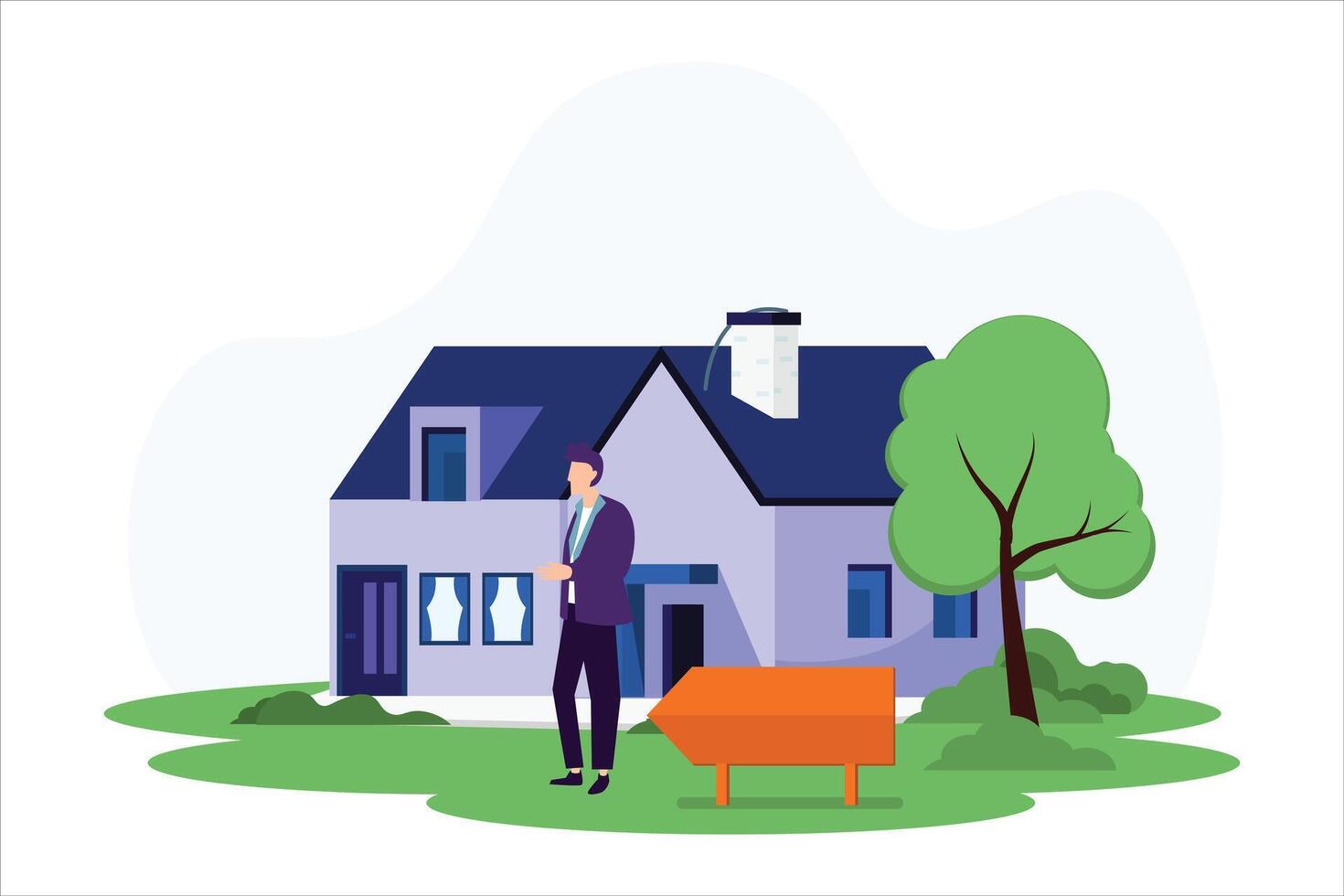Real Estate Flat Illustration Design vector