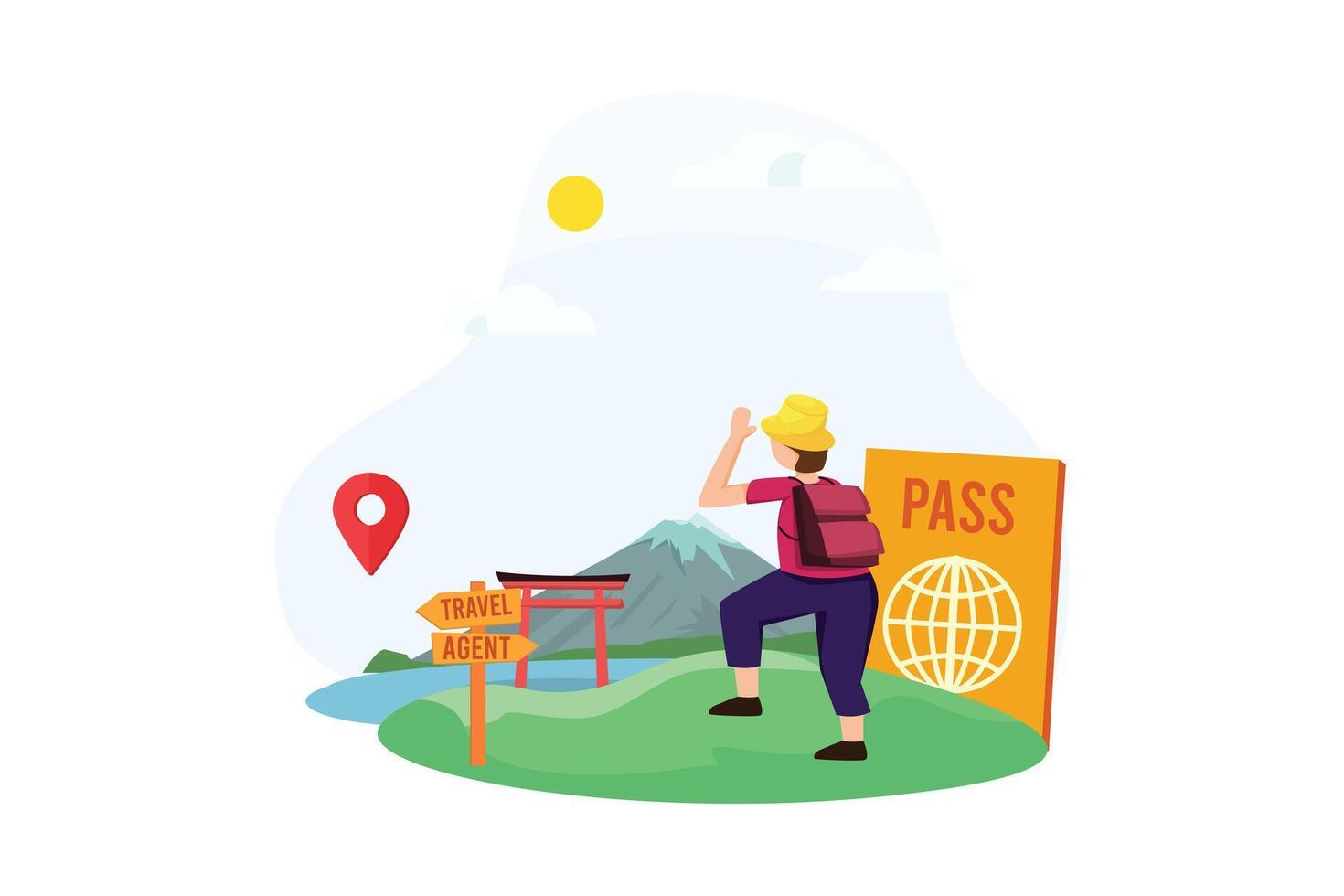 Vacation Traveler Flat Design Illustration vector