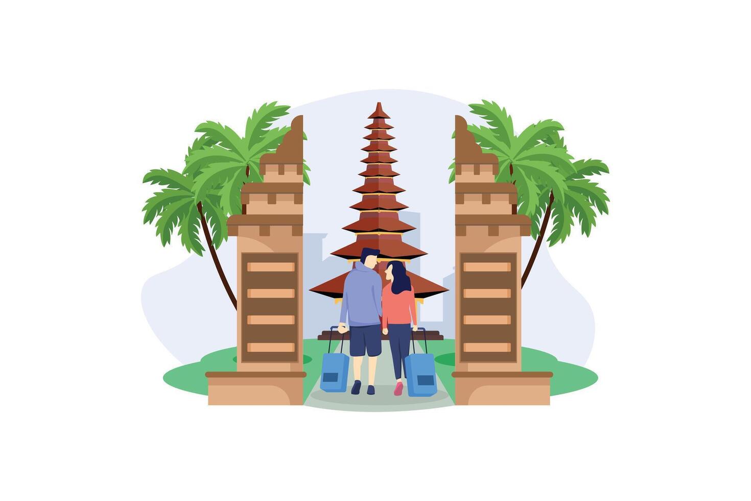 Vacation Traveler Flat Design Illustration vector