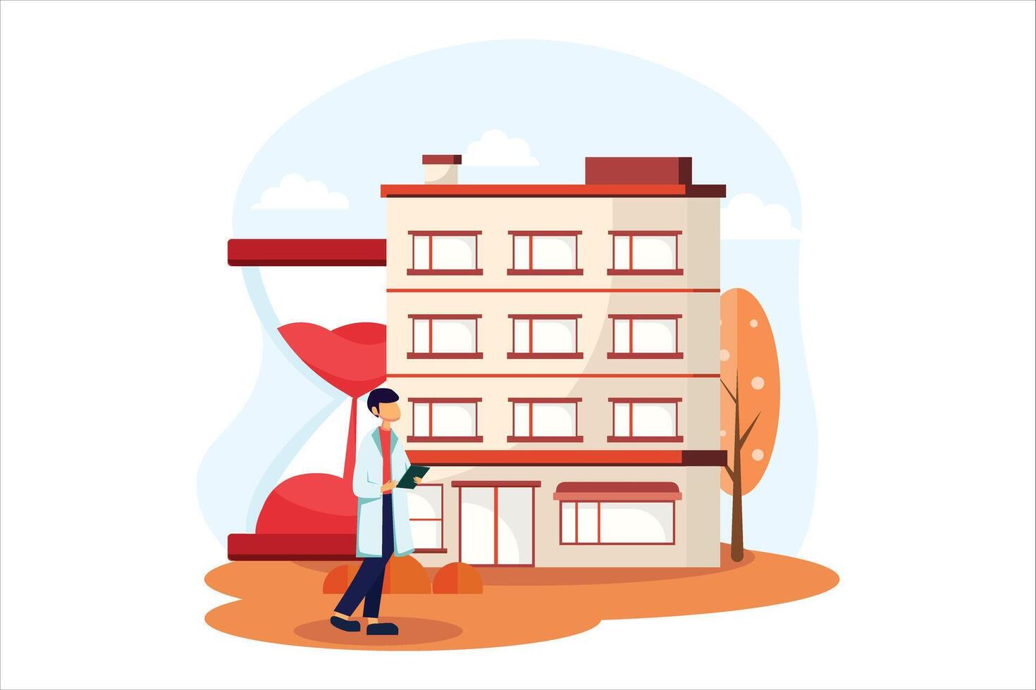 Real Estate Flat Illustration Design vector