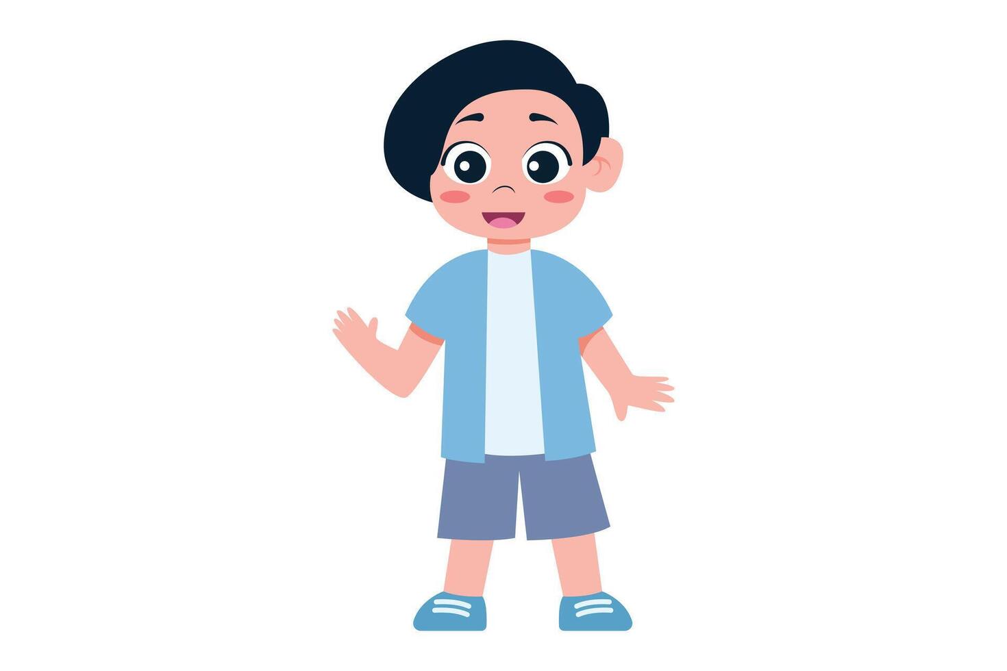 Cute Boy Character Design Illustration vector